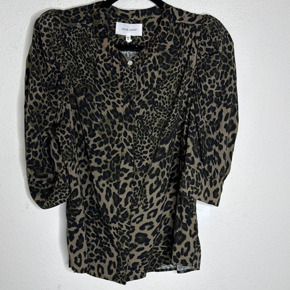 Dear John Island Passage Rowan Leopard Cub Blouse Top Shirt size Medium - Picture 2 of 7